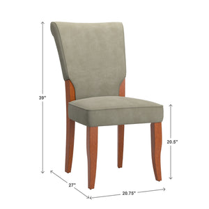 Hailey Velvet Dining Chair Set with Curved Back and Wood Legs for Modern Rooms