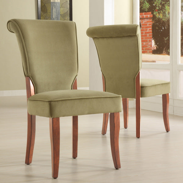 Hailey Velvet Dining Chair Set with Curved Back and Wood Legs for Modern Rooms