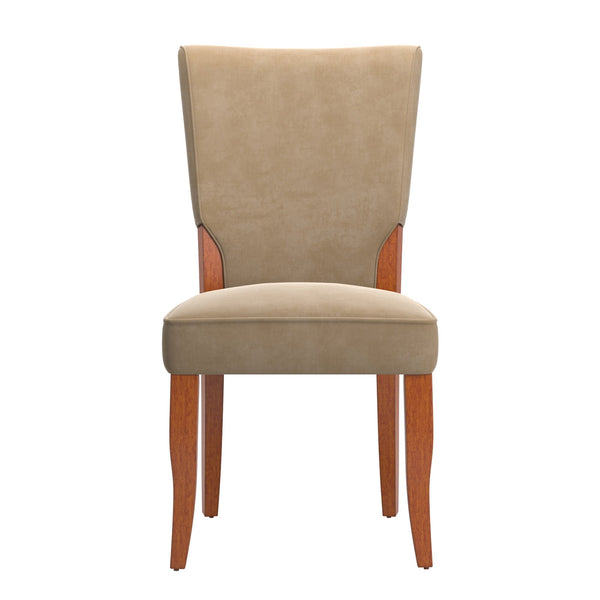 Hailey Velvet Dining Chair Set with Curved Back and Wood Legs for Modern Rooms