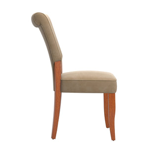 Hailey Velvet Dining Chair Set with Curved Back and Wood Legs for Modern Rooms