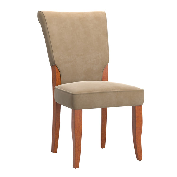 Hailey Velvet Dining Chair Set with Curved Back and Wood Legs for Modern Rooms