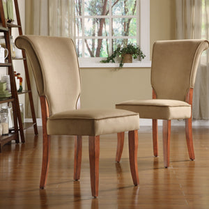 Hailey Velvet Dining Chair Set with Curved Back and Wood Legs for Modern Rooms