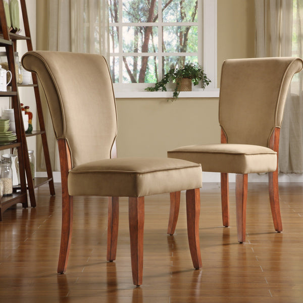 Hailey Velvet Dining Chair Set with Curved Back and Wood Legs for Modern Rooms