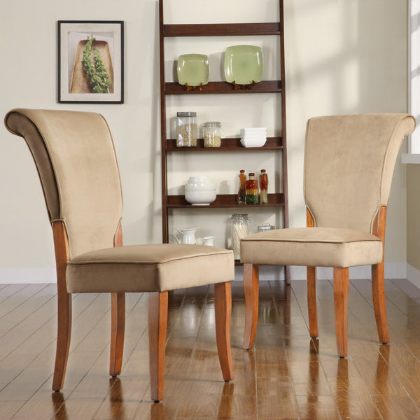 Hailey Velvet Dining Chair Set with Curved Back and Wood Legs for Modern Rooms