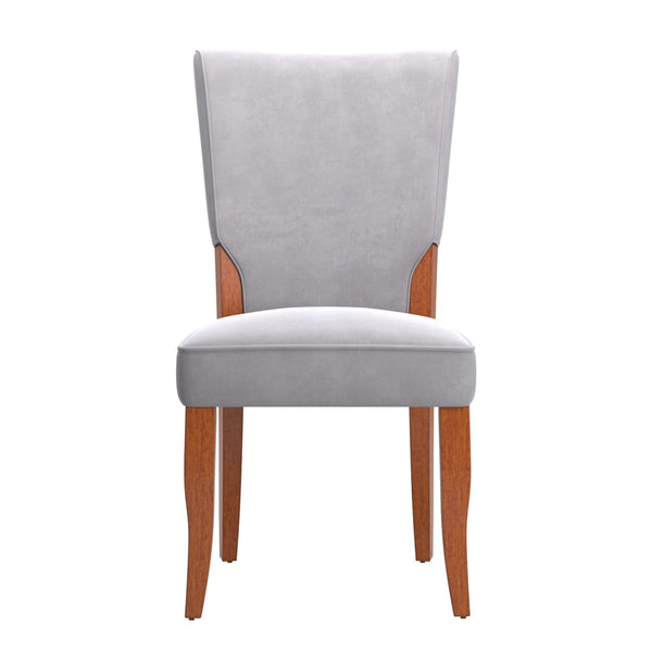 Hailey Velvet Dining Chair Set with Curved Back and Wood Legs for Modern Rooms