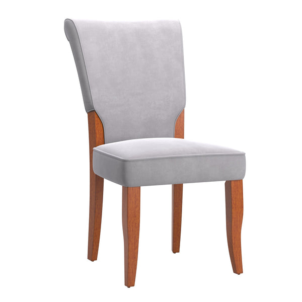Hailey Velvet Dining Chair Set with Curved Back and Wood Legs for Modern Rooms