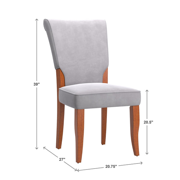 Hailey Velvet Dining Chair Set with Curved Back and Wood Legs for Modern Rooms