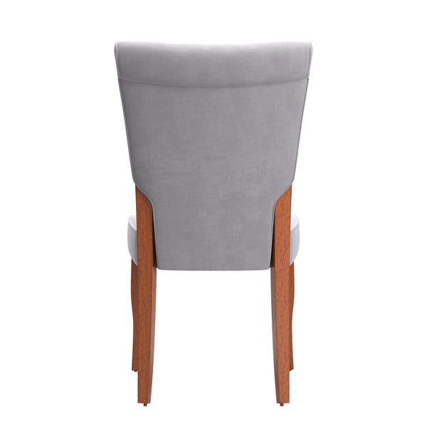 Hailey Velvet Dining Chair Set with Curved Back and Wood Legs for Modern Rooms
