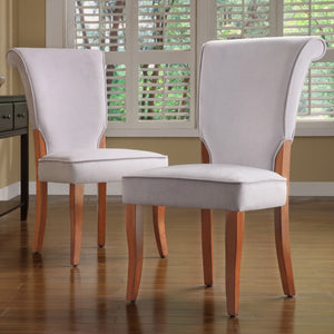Hailey Velvet Dining Chair Set with Curved Back and Wood Legs for Modern Rooms