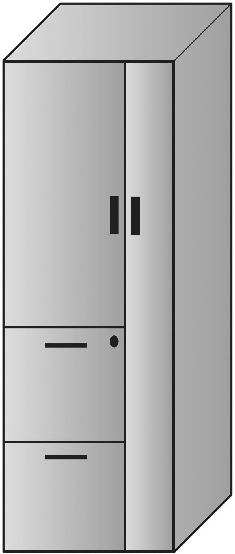 OSP Home Furnishings Napa Tall Storage Cabinet with Adjustable Shelves for Garage Office or Utility Room NAP-152-SGW