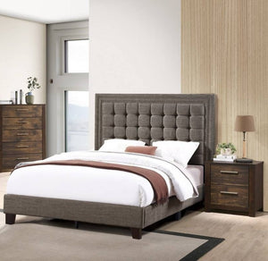 English Elm Elegant Queen Upholstered Bed Tufted Polyfiber Headboard Espresso Finish Bedroom B011P415205