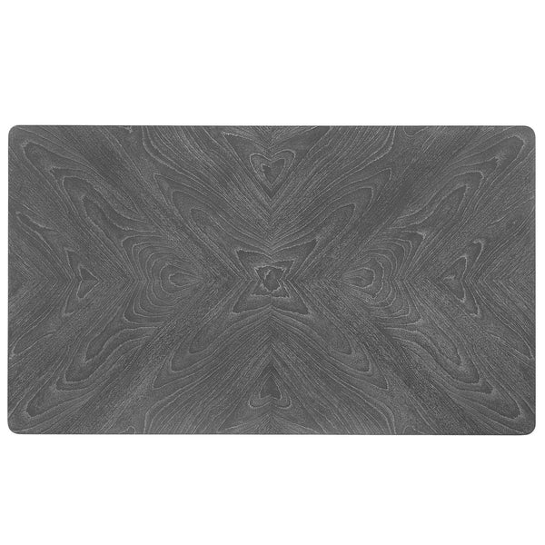 English Elm 6 Piece Dining Set with Rectangular Solid Wood Table, Upholstered Chairs & Bench, Rustic Charm, Easy Assembly, Seats 6 Gray N752S000015E