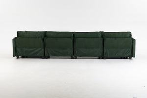 English Elm Modern Chenille Sectional Sofa Modular Sleeper with Ottoman Chaise and Waist Pillows Antique Green W2530S00022