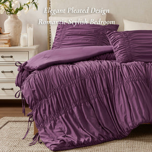 English Elm 3PCS King Comforter Set – Plush Washed Microfiber Comforter & Shams, Hypoallergenic 100% Poly Fill Luxury Purple 16.73 L x 12.99 W x 8.66 H B035P341087