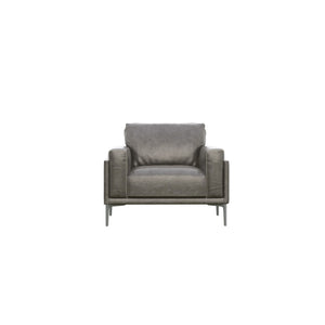 English Elm Wallace & Bay - Charcoal Transitional Leather Chair in Dark Gray Fabric — Stylish, Easy-Care Accent Seating 44"W x 34"D B361P384434