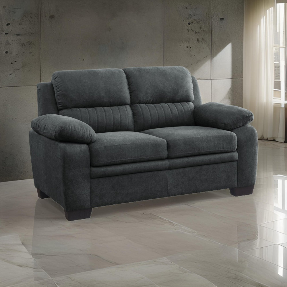 English Elm Hugh Channel Tufted Loveseat Polyester Upholstered Compact Sofa for Living Rooms B056P416892
