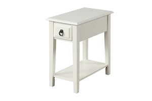 English Elm Jeana Rubberwood Accent Table with Drawer Open Shelf and Antique Pewter Hardware B2726P457138