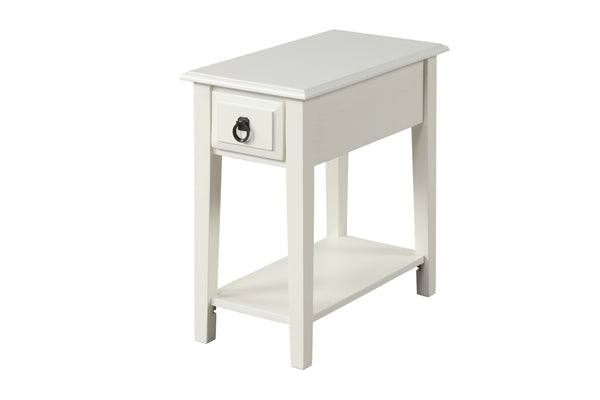 English Elm Jeana Rubberwood Accent Table with Drawer Open Shelf and Antique Pewter Hardware B2726P457138