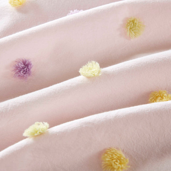 JLA Home Urban Habitat Kids - Cotton Pom-Pom Jacquard Comforter Set for Kids — Soft 100% Cotton, Shabby Chic Texture, Machine Washable 88 L x 68 W x 1.5H UHK10-0234