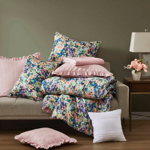 English Elm 8PCS King Jacquard Comforter Set with Damask Texture, Embroidered Decorative Pillows & Shams Multi 23.62 L x 18.9 W x 12.99 H B035P341095