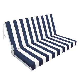 English Elm Outdoor Deep Seat Cushions for Patio Furniture Waterproof Replacement Chair Cushions Durable 24.8x8.27x16.93 Black+ Blue white stripes W419P311823