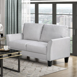 English Elm Modern Upholstered Loveseat with Plush Cushions and Tapered Wood Legs for Cozy Stylish Compact Living Room Seating Gray 46 L x 26 W x 22 H B011P379745