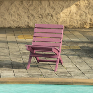 English Elm Grandcourt Recycled Hdpe Outdoor Folding Chair with Marine Grade Hardware for Patio Use Burgundy B2745P409674