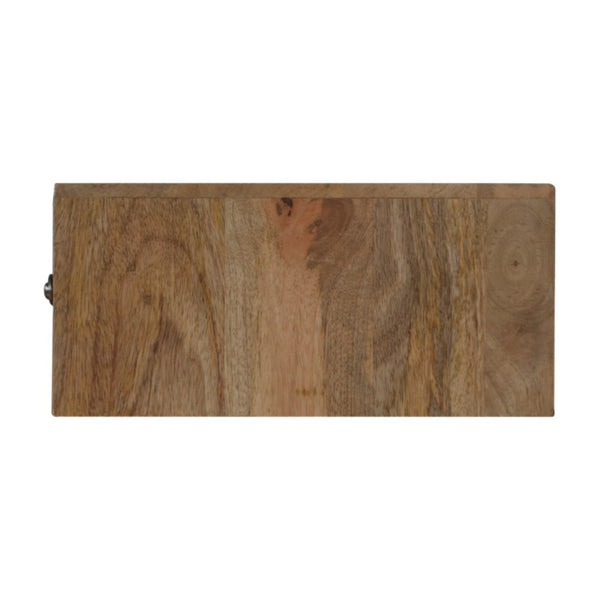 English Elm Solid Wood Floating Nightstand With Carved Drawer, Modern Minimalist Design For Small Spaces B182P337414-GIGA