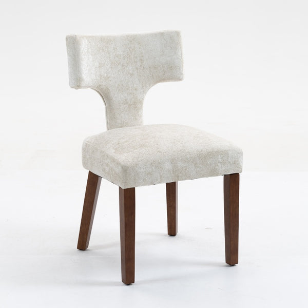 English Elm Mid Mid Century Modern Dining Chairs Set of 2 Upholstered Linen Accent Chairs with Solid Wood Frame, Ergonomic Support and Nailhead Trim Beige W794P335667