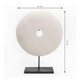 Lilys 12" Atrani White Marble Disk With Stand .. 8534-M