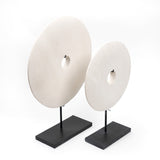 Lilys 12" Atrani White Marble Disk With Stand .. 8534-M