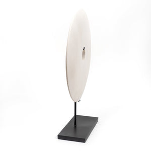 Lilys 12" Atrani White Marble Disk With Stand .. 8534-M