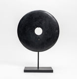 Lilys 12" Atrani Black Marble Disk With Stand .. 8534B-M