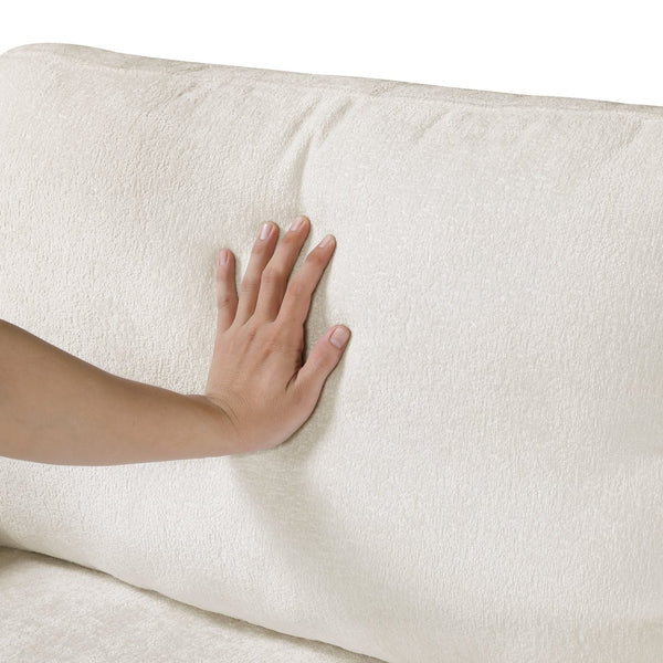 English Elm Modern Accent Chair with Chenille Upholstery, Solid Wood Frame, Plush Seat & Back for Living Room Comfort Cream Color 30.25 L x 29.5 W x 17.5 H B011P281853