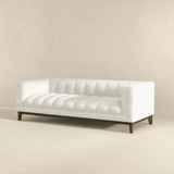 English Elm Ashcroft Furniture - Melissa Mid-Century White Boucle Modern Sofa