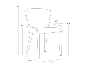Sunpan Evora Dining Chair Set of 2 - Stylish Faux Leather Design with Upholstered Metal Legs for Elegance Dillon Stratus