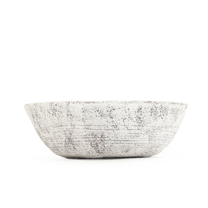 Distressed Off-White / Brown Bowl (8537L A722) Zentique
