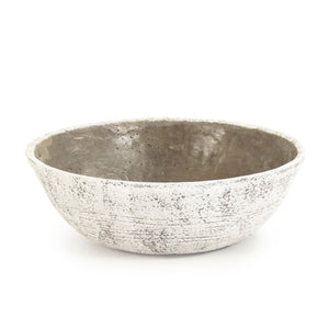Distressed Off-White / Brown Bowl (8537L A722) Zentique