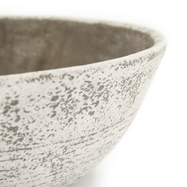 Zentique Distressed Terracotta Bowl with Off-White & Brown Glaze — Rustic Farmhouse Accent for Home Decor W17.5 x H6 x D17.5 8537L A722
