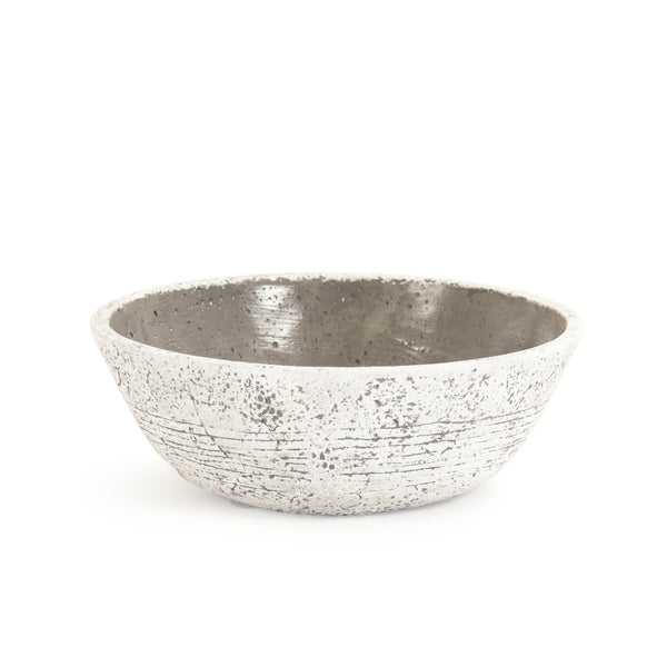 Distressed Off-White / Brown Bowl (8537S A722) Zentique