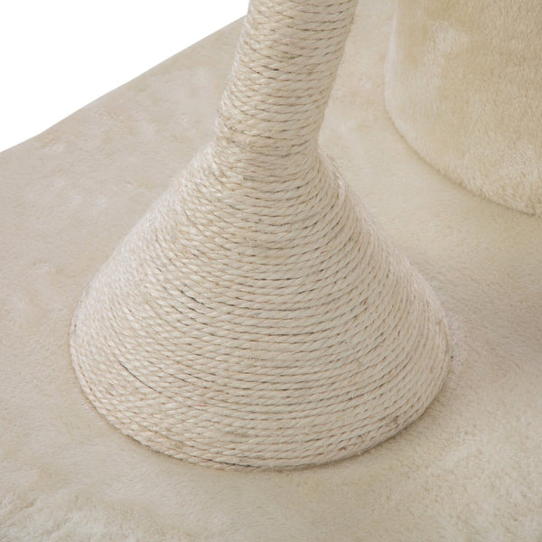 English Elm Flower-shaped Cat Tower Sisal Scratching Perches Condo Plush Bed Modern Indoor W2181P362388