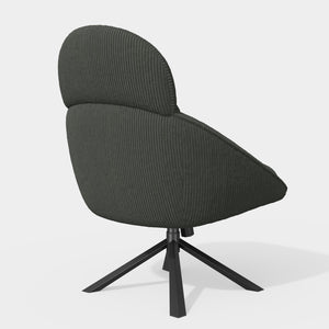 English Elm Modern Swivel Accent Chair with Adjustable Headrest, Oversized Corduroy Upholstered Rocking Recliner for Living Room Dark Gray T3950P397485