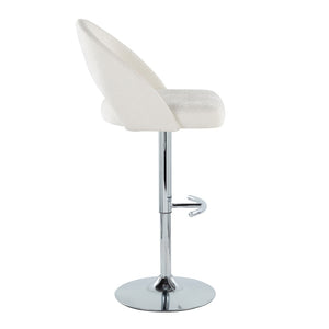 English Elm Adjustable Swivel Barstools Set of 2 Fabric Seat Black Metal Base Kitchen Counter Cream B202S02005