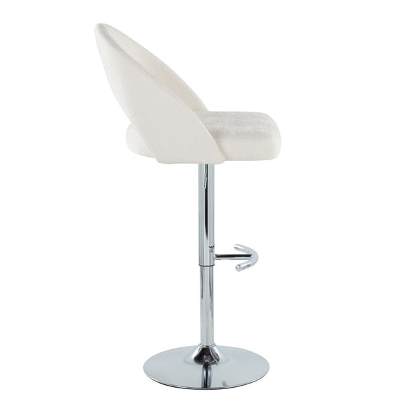 English Elm Adjustable Swivel Barstools Set of 2 Fabric Seat Black Metal Base Kitchen Counter Cream B202S02005