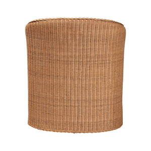 English Elm Bohemian Greywashed Rattan Accent Chair Sculptural Woven Base Boho Living Room Seat B2750P467798