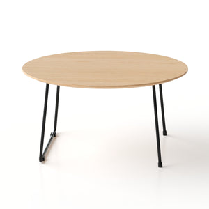 English Elm American Minimalist Round Coffee Table – Stylish Oak Accent For Small Apartments & Modern Living Rooms W3318P306499