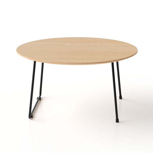 English Elm American Minimalist Round Coffee Table – Stylish Oak Accent For Small Apartments & Modern Living Rooms W3318P306499