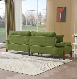 English Elm 103 Luxurious Cloud Velvet Sofa with High-Elastic Sponge Cushion, Deep-Seated Comfort for Living Spaces Green W2290S00009