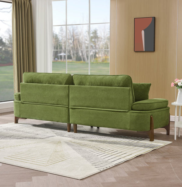 English Elm 103 Luxurious Cloud Velvet Sofa with High-Elastic Sponge Cushion, Deep-Seated Comfort for Living Spaces Green W2290S00009