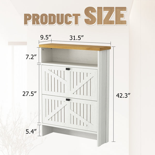 English Elm Multi-Functional Four-Layer Mdf Shoe Cabinet - Modern Minimalist Storage For Entryway Organization W3226P279088